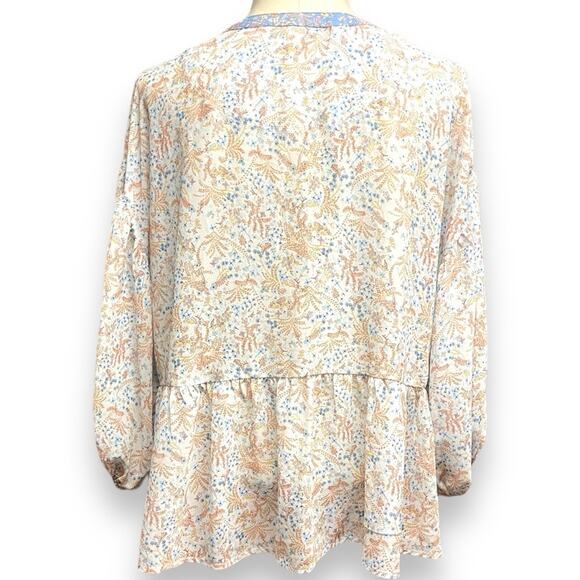 Easel Los Angeles Boho Babydoll Sheer Oversized Peasant Top Small - Picture 7 of 8